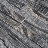 Charcoal Grey Wood Vein Split Face Ledgestone Panel