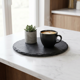 Black Slate Round Serving Tray