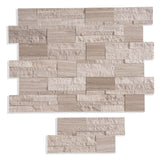 White Wooden Marble Mixed Finish Ledgestone Panel