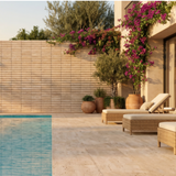 Beige Travertine Linear Strip Stone Mosaic