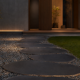 Black Travertine Round Stepping Stone