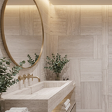 White Wood Vein Modular Stone Mosaic