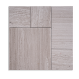 White Wood Vein Modular Stone Mosaic