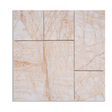 Golden Spider White Marble Modular Mosaic