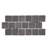 Black Travertine Pitted Square Mosaic